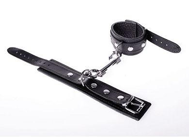 Leder Handfessel - BLACK - einfach