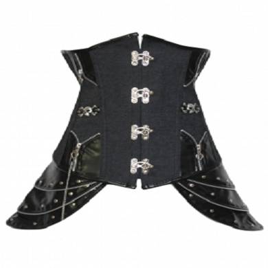 Piraten Steampunk Corsage partiell in Lederoptik