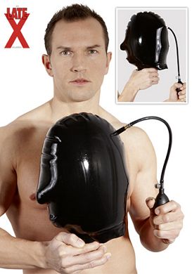 Latex Pumpmaske schwarz