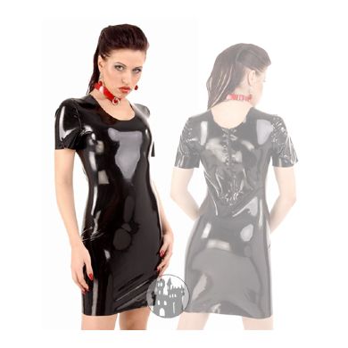 Latex Minikleid - kurze Ärmel