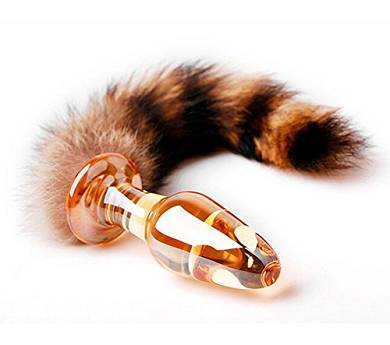 Fantasie Frauen Cosplay Fuchsschwanz Glas Buttplug Anal Dildo Plug Buttplug Foxtail - Gelb