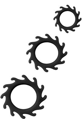 Cockring-Set Silicone Ornament Enhance No. II black