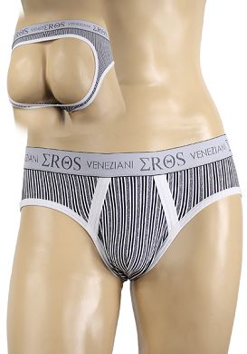 Eros Veneziani Herren-Slipjock in grau/schwarz/weiss