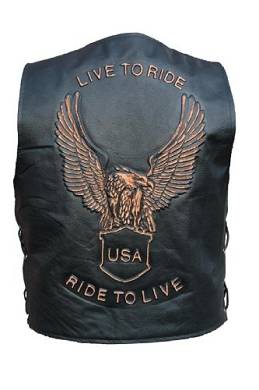 Herren Lederweste LIVE TO RIDE