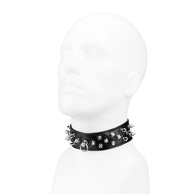 Breites Leder-Halsband mit Killernieten