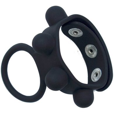 RudeRider Silicone Cock Ring and Ball Strap black