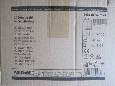 200 Stck Asid Bonz SEKRETBEUTEL unsteril 2 Liter  PZN  2877351 NEU 