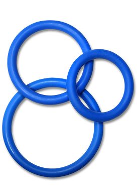 3 er Silikon Cockring Set - Cockstar Circles of Love blue