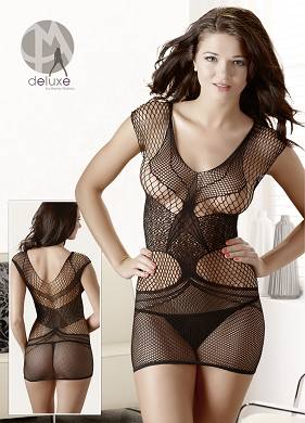 Schwarzes Minikleid und String