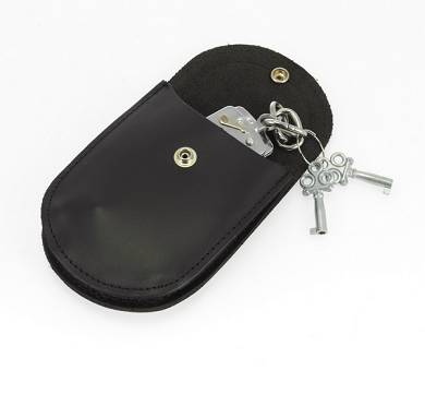 Handschellentasche Leder schwarz