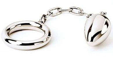Massives 50mm Ei Edelstahl an Kette mit 50mm Cockring Butt Anal Plug
