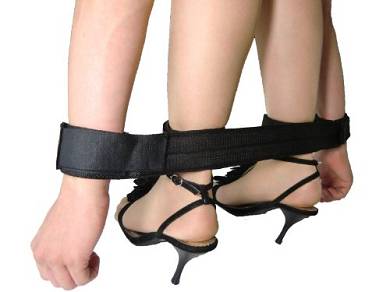 Bondage Spreizstange Hand- und Fußfessel schwarz