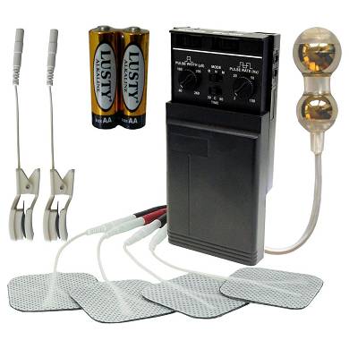 NEU! Goldbeschichtete Vaginalsonde + Reizstrom - Klemmen / Klammern + TENS Gerät