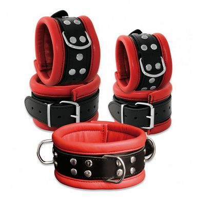 Fesselset Essential breit rot/schwarz