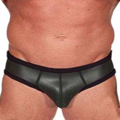 665 Leather Neoprene Open Back Bottoms Black