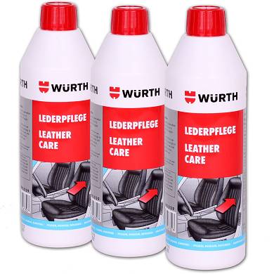 [?17,27/L] 3x WRTH LEDERPFLEGE 500ML FLASCHE PFLEGEMITTEL LEDER AUTO SITZE