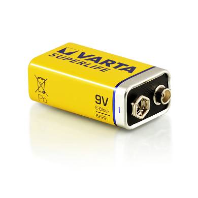 10x Varta 9V Block Batterie 6LR61 430mAh E-Block Alkaline Superlife 10 Stück