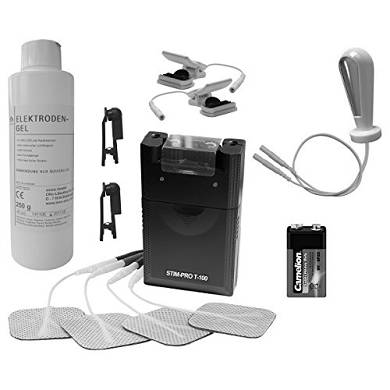 Reizstrom Set inkl. TENS Gerät. Vaginalsonde. Karbon-Klemmen. Pad - Klammern. Kontakt