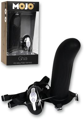 17 x 4,8cm MOJO Ghia Umschnalldildo mit Vibration black