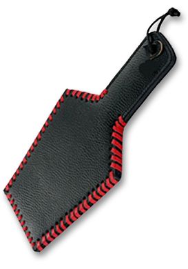 HardcoreDeLuxe - Leather Paddle Wide Heavy Grain black/red 35 cm