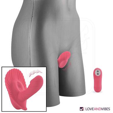 Slip-Vibrator mit Innendildo in Muschelform