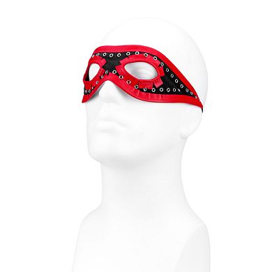 Nieten-Leder-Maske mit roten Sumen