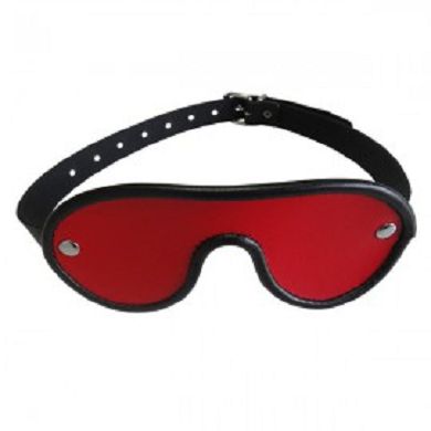 Leder Augenmaske mit verstellbarem Riemen Rot