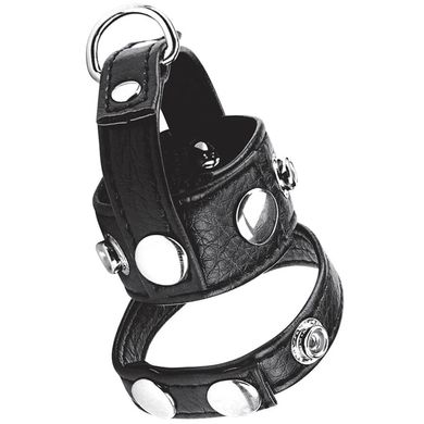 Cockstar Cockring with 1inch Ball Stretcher and Weightring black