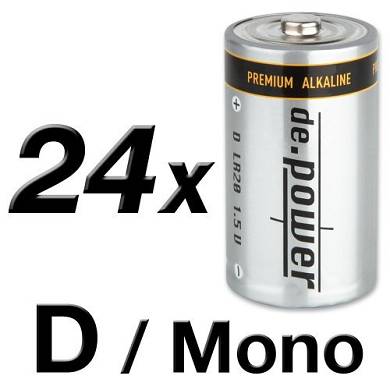 de.power LR20 -2B-DE Alkali Marken Batterien (Mono-Batterien). 24 Stück