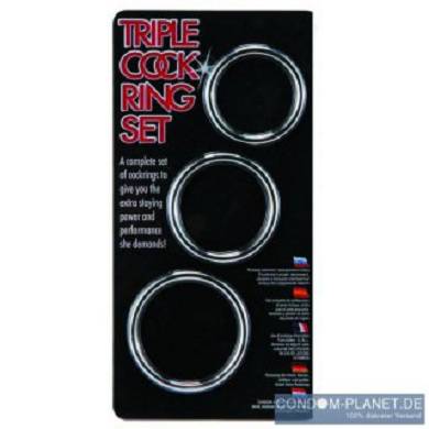 Triple Cock Ring Steel Set 38-45-50mm