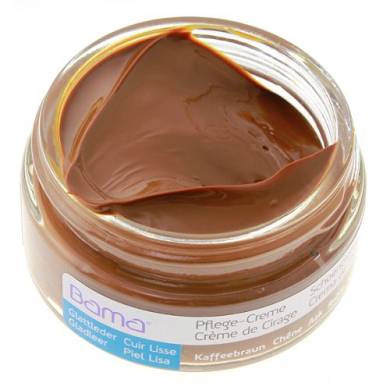 bama Leder Pflegecreme Ledercreme im Glastiegel - Inhalt 50ml KAFFEEBRAUN