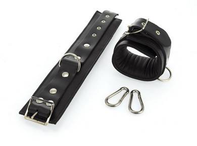Handfesseln Leder schwarz