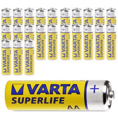 24 x Varta AA SuperLife Mignon LR06 Batterie - 1000mAh 1,5V Super Life 24 Stück