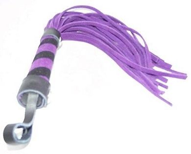 Kleine lila Wildleder Peitsche Lederpeitsche für softe Spiele SM BDSM Shop