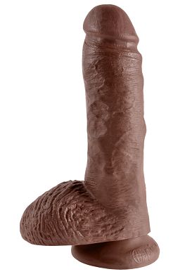 20,5 x 4,5 cm Dildo King Cock 8 Inch with balls brown