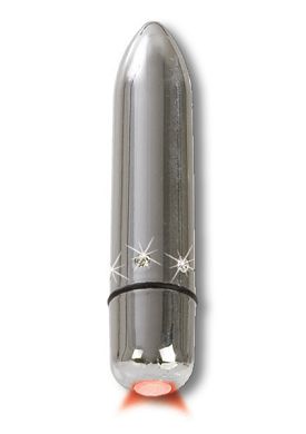 8 x 2 cm Vibrator - Crystal High Intensity Bullet silver