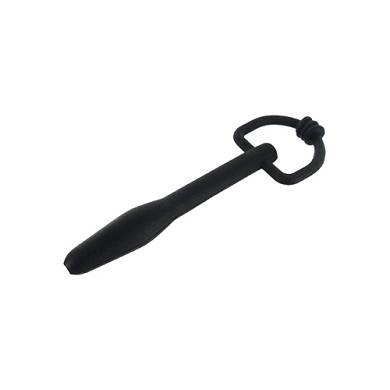 Penisplug aus Silikon mit Ring in Schwarz