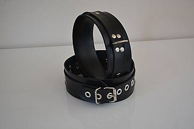 BlackRuBB Latex Oberschenkel Fesseln Gr. L-XL Rubber Gummi Bondage Leder *NEU*