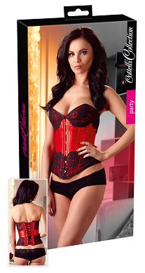 Corsage Glnzender Satin mit schwarzer Spitze