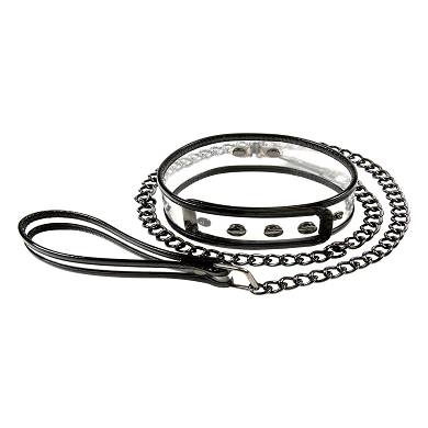 Halsband mit transparentem Innenteil und Leine