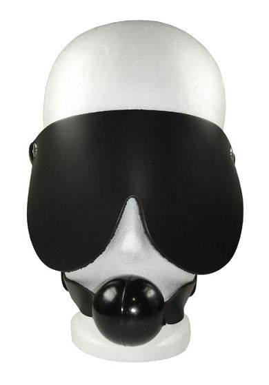 Leder Augenmaske mit Mundknebel