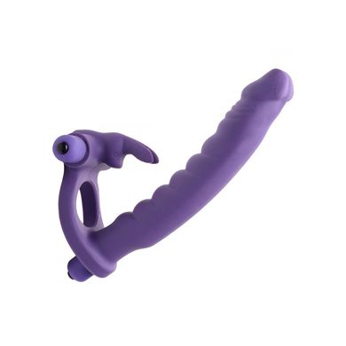 19 x 2,5 - 3 cm FRISKY Double Delight Dual Insertion Vibrating Rabbit Ring purple