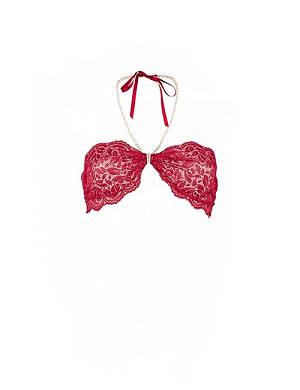 TOP Perlen-BH ? wandelbar zum Bandeau-Top (A/B Cups) rot