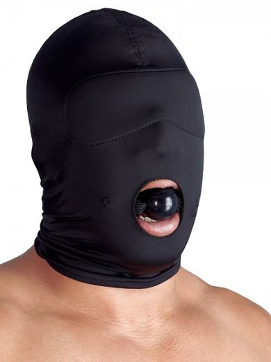 Kopfmaske mit Knebel, schwarz