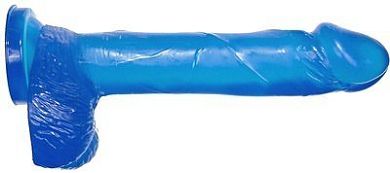 SI IGNITE Cock mit Balls und Saugnapf. 20 cm (8 in). Blau