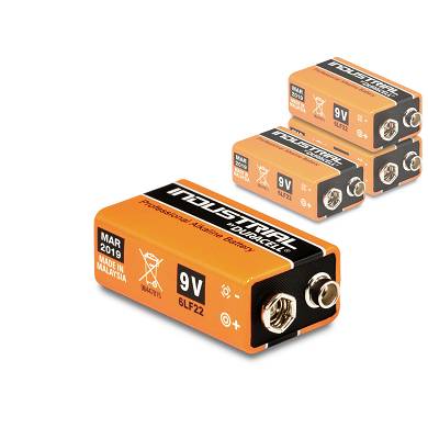 4 x Duracell 9V Block Industrial Batterie 6LR61 MN1604 E-Block Alkaline 4 Stück