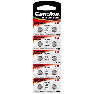 10x Knopfzelle AG6-LR69-LR920-371 Alkaline Uhrenbatterie von Camelion