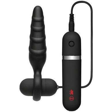 12,5 x 2,5 cm KINK by Doc Johnson - Vibrating Silicone Butt Plug small black