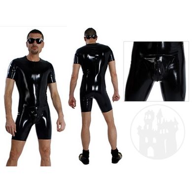Latex Shortanzug m. aufgesetztem Pouch