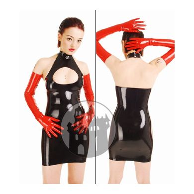 Latex Kleid mit Ausschnitt